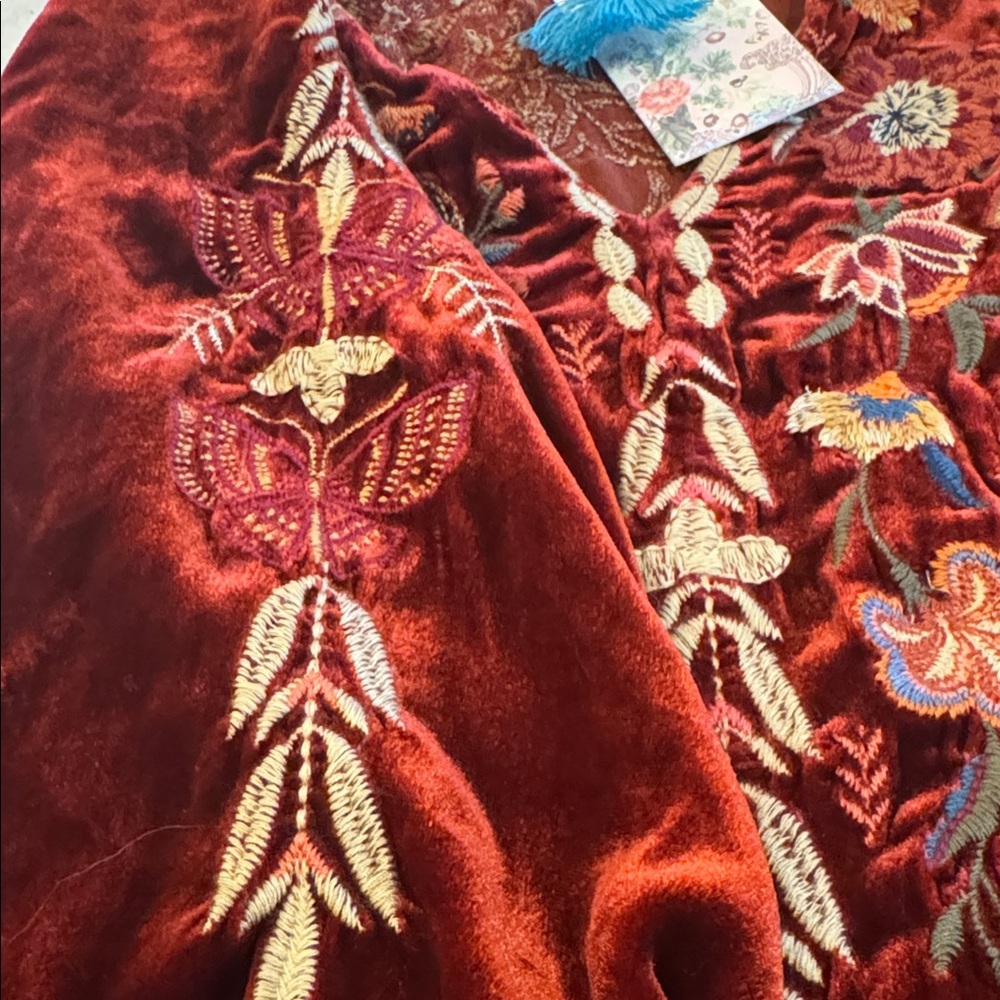 Johnny Was Taline heavily embroidered velvet top NWT - Picture 12 of 16